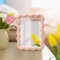 Philbinden Joli miroir de maquillage de bureau en forme de vague, portable, esthétique, pliable, miroir de maquillage de voyage à poser ou à suspendre, miroir de décoration d'intérieur pour femmes et