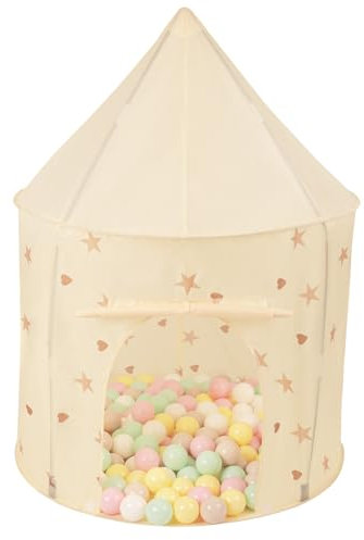 Selonis Play Tent For Kids Pavilion Playhouse Children Play Tent 100X130cm/200 Balls For Babies And Toddlers Pop Up Play Indoor Outdoor, Light Beige: Pastel Beige/Pastel Yellow/White/Mint/Powder Pink