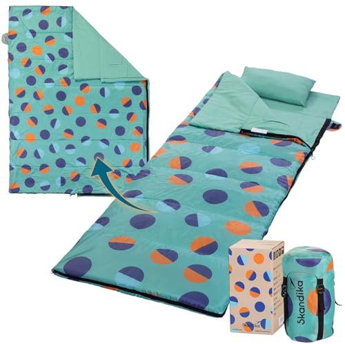 Skandika Deckenschlafsack Sovro Lite | Leichter Schlafsack Outdoor für Erwachsene, 150g/m² Füllung, 3 Jahreszeiten, als Doppelschlafsack nutzbar, Camping Schlafsäcke mit Kissen