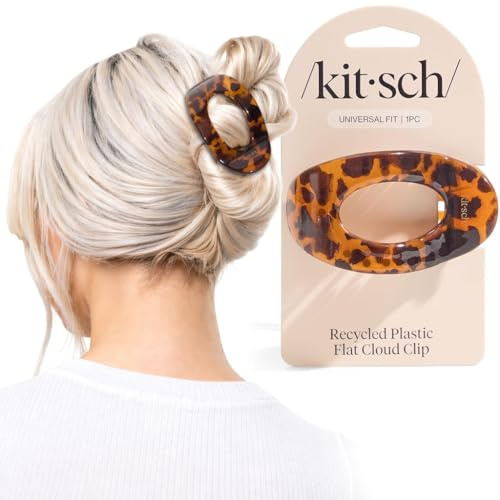 Kitsch Pinzas planas medianas para mujer, elegantes pinzas planas para mujer, fuerte sujeción para cabello grueso y fino, antideslizantes para un uso seguro, cómodo durante todo el día, diseño de