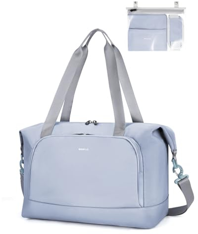 ECOHUB 30L Faltbare Reisetasche Handgepäck, Untersitz Handgepäck Tasche für Flugzeug, Easyjet handgepäck 45x36x20 Mit Abnehmbar Nass-Tasche, Recyceltes PET Weekender Damen, Patent Anhängig(Grau)
