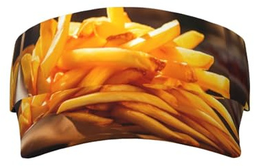 PHAYAH Baseballkappe mit Pommes-Muster für Damen, verstellbar, UV-Schutz, leeres Top, Baseballkappe für Sommer, Outdoor, Sport, Strand, Schwarz, Schwarz , Einheitsgröße