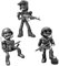 Ligeinsrk Schrott stehende Krieger Skulptur Kolben Mann Maschinen Statuen Soldier Garten Ornamente Hausdekor für Büroschreibtisch 3pcs