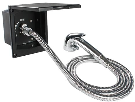 Kit de Cabine de Douche extérieure Noire for Caravane, Camping-Car, Bateau pour la Modification du VR(Shower 150cm Hose)