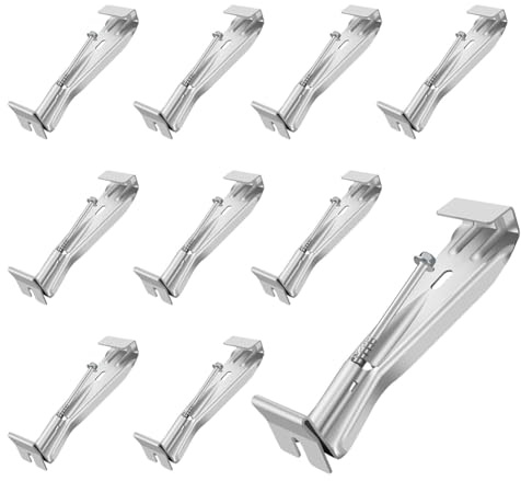 Fowecry Paquet de 10 Supports de Gouttière de 5 Pouces, avec Vis Pré-Insérées, Supports de Gouttière en Aluminium pour Réparer les Gouttières Affaissées