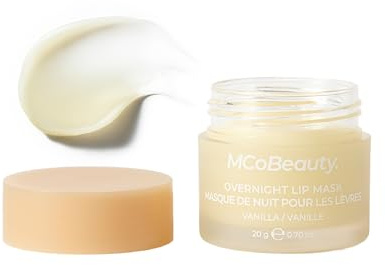 MCoBeauty Double Duty Lip Mask - Vanilla Hydrating Overnight Balm | Vitamin E Hyaluronic Acid, Lip Mask Treatment For Dry Lips, Tinted, Vegan & Cruelty Free