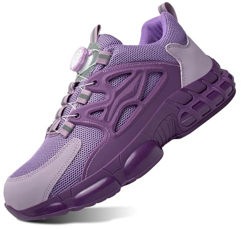 GemChve Chaussures de Sécurité Hommes Femmes Basket Légère Respirante Travail Antidérapante avec Embout en Acier 36-46 EU