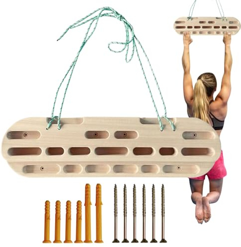 Holzhängebrett - 60 cm Klettertafel, tragbare Wandgriffe