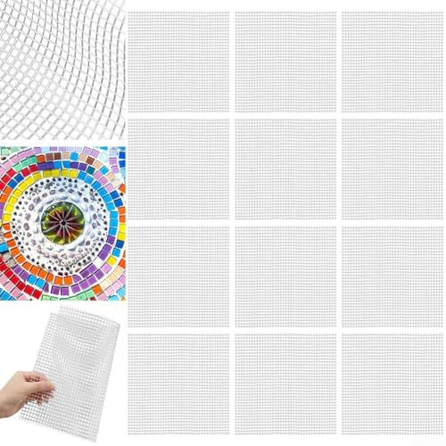 24 pezzi di rete in fibra di vetro, 30,5 x 30,5 cm, per mosaico, piastrelle, progetti artigianali, decorazione della casa, cemento, pietra, intonaco, superfici