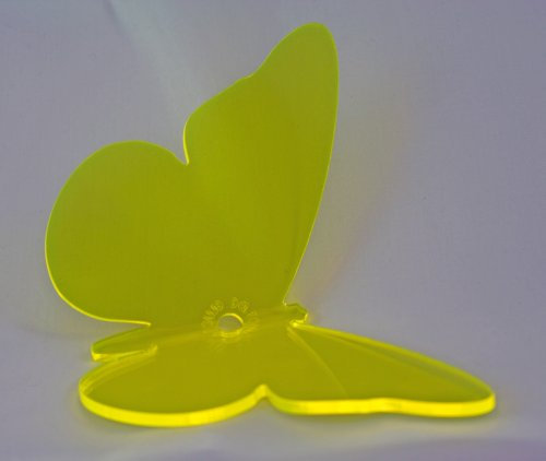 elliot 1019444 Elliot Lichtzauber 1019444 Sonnenfänger-Schmetterling klein, 10 cm, gebogen, inkl. 30 cm Stab, gelb