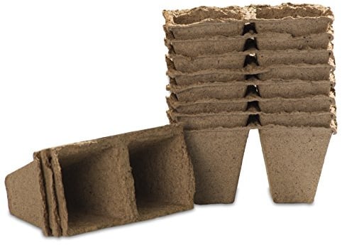 Windhager Anzuchtöpfe Torf, eckig, 6 cm, 24 Stück