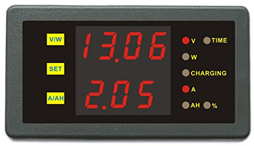 AILI® Testeur de batterie solaire à double écran 90 V 10 A Tension Amp Puissance Ah Heure pour bateau de golf voiture moteur testeur de batterie