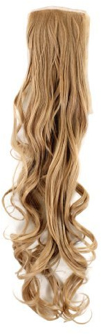 WIG ME UP - YZF-1094HT-18 Haarteil Zopf Blond wellig 63cm mit Band/Bändchen und Klammer befestigt