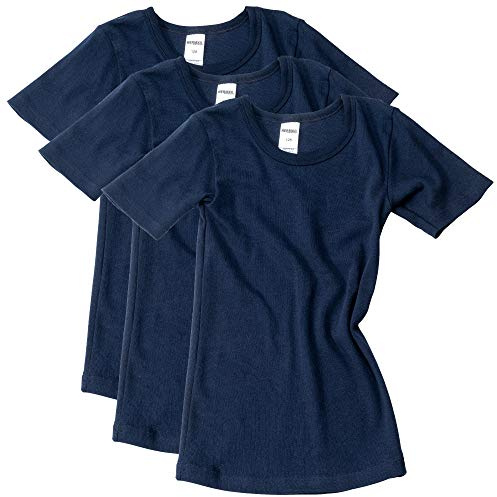 HERMKO 2810 3er Pack Kinder Kurzarm Unterhemd für Mädchen + Jungen aus Bio-Baumwolle