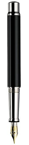 Otto Hutt design 04 Füllfederhalter 018-61717 – Füller mit hochwertiger Beschichtung und glänzender Oberfläche in der Farbe Schwarz – Federstärke M