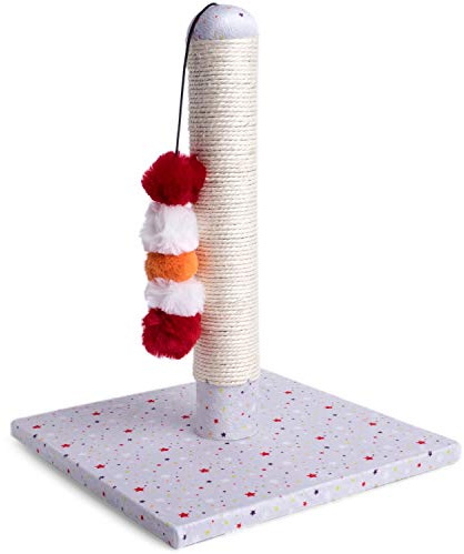 Petface (Little Petface) Pom Pom Sisal Cat Scratcher Post for Kittens, 36L x 31W x 36H cm