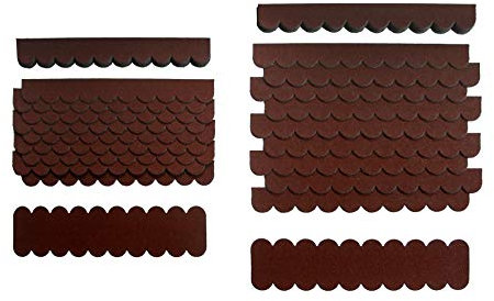 crash-marek 2m²-5-Sets Mini Dachschindeln,braun,Dachpappe,Hundehütte,Vogelhaus,Hasenstall,Gehege,Abdeckung,Biberschwanz,Sandkasten