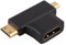 REY Adaptador Conector HDMI Hembra a Mini HDMI Macho y Micro HDMI Macho