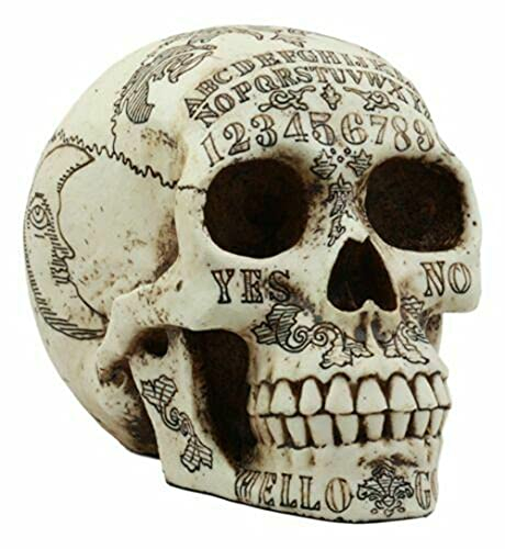 Ebros Paranormal Ouija Spirit Mittelgroßer Totenkopf Figur Supernatural Okkultist Skulptur als Home Deko Hexerei Mittelgroße Halloween Party Tafelaufsatz