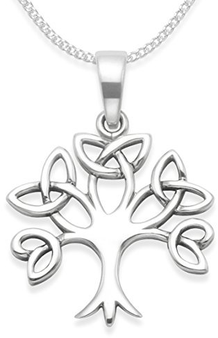 Heather Needham Sterling Silver Yggdrasill Life Tree Necklace on Silver chain -Life Tree Pendant - Celtic Pendant. SIZE: 19mm x 18mm. 8099. Gift Boxed.