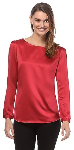 Vincenzo Boretti Blusa, Taglio Abbastanza Aderente, Scollo a Barca Rosso Vino M