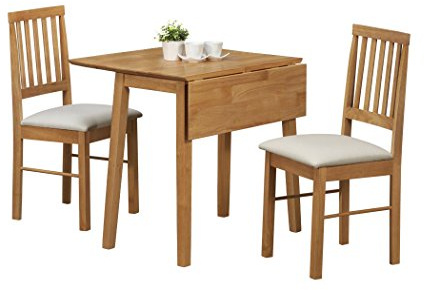 DROP LEAF DINING SET OAK COLOUR FINISH