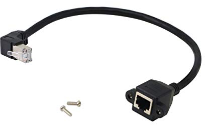CERRXIAN Câble d'extension réseau Ethernet blindé Cat6e RJ45 mâle vers femelle 11,8 (angle vers le bas)