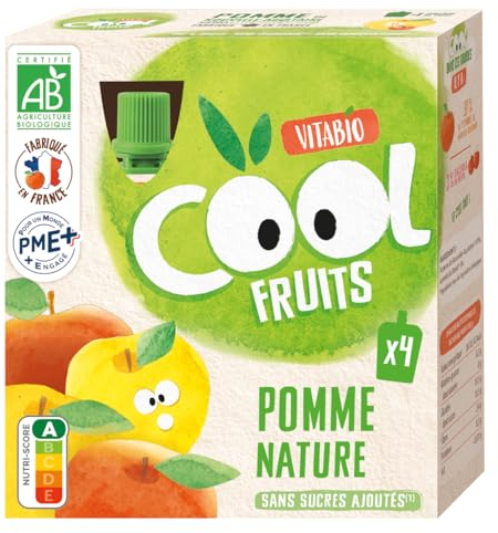 Vitabio Cool - Gourdes Fruits Pomme 4x90 g - Compote - BIO