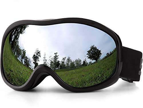 SPOSUNE Ski Goggles 100% UV400 Protection Anti-Fog Spherical Dual Lens OTG Snow Snowboard Goggles for Men Women Youth Helmet Compatible Windproof Impact Resistant