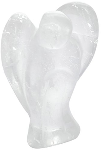 Nupuyai Engel Edelstein Schutzengel Figur Kristall Taschenengel Heilstein Talisman Glücksbringer Engelsstatue Fengshui Dekoration(Bergkristall)