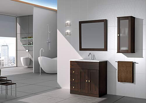 Mueble de Baño de Madera Babel Color Nogal + Lavabo cerámico (80x80x45)