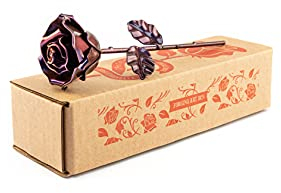 Forging Art Bcn® Ewige Rose aus Schmiedeeisen - Handgeschmiedet (Lila)