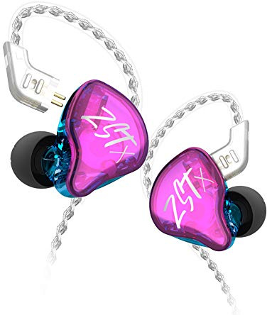 KZ ZST X - Auriculares in-ear híbridos dinámicos de doble controlador ZSTX, auriculares estéreo HiFi IEM con cable desmontable para músicos audiófilos