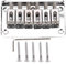 RiToEasysports 6-saitige Feste Brücke E-Gitarre Hardtail Sattelbrücke Ersatzteile mit Schraubenschlüssel 78mm(Silber) Rocktile E Gitarre Bridge