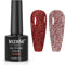 MIZHSE Reflective Gel Polish Sparkling Glitter Shiny Diamond Gel Nail Polish 10ml Soak Off LED/UV for DIY Nail Art Manicure Salon (Red)