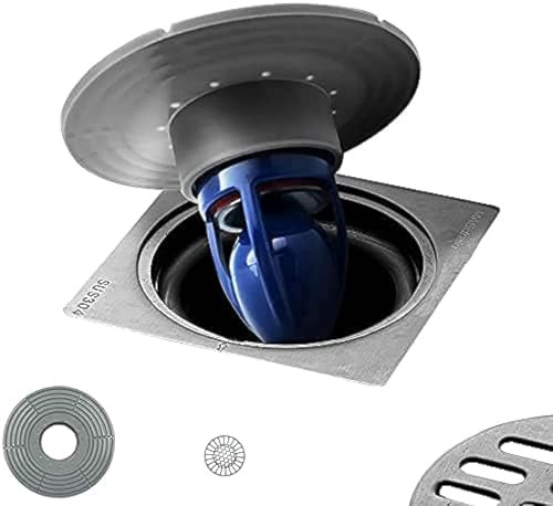 Duschrinne Bodenablauf Rückflussverhinderer, magnetisch, Einweg-Ablaufventil, schneller Abfluss, Duschstopfen-Einsatz, Ablaufstopfen, passend für Rohrtiefe 6,5–10,5 cm (Kaliber (5,1–9,9 cm), Tiefe 8