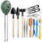 Bonsai Tools Set,Bonsai Tools Kit Mini Gardening Tools 13Pcs Garden Transplanting Tool Soil Test Kit Succulent Plant Tools Set Include Shovels, Rakes, Fork, Tweezers, Bud & Leaf Scissor, Brush