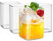 LUXU Lot de 4 verres carrés fins et carrés pour eau, jus, bières, cocktails et boissons mixtes, sans plomb, verres carrés en verre