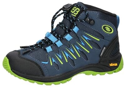 Brütting Expedition Kids High Cross Country Running Shoe, Marine/Blau/Lemon, 11.5 UK Child