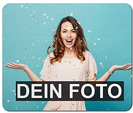 Mousepad selbst gestalten - Bedrucktes Mauspad mit eigenem Foto und Text - rutschfest, für Computer & Laptop - Kollegen, Büro, Geburtstag I Personalisierbar I Rechteck - 23cm x 19cm - Stärke 5mm
