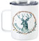 GRAZDesign Thermobecher mit Deckel, mit Henkel, Thermotasse Kaffee To Go, personalisiert mit Namen, Wanderbecher, Hirsch, Becher für Camper Garten Büro Edelstahl 350ml