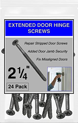 Oil Rubbed Bronze Wood Screws 9 X 2-1/4 Inch – Extra Long Stainless Steel Door Hinge Screws - Door Security Screws - 24 Pack