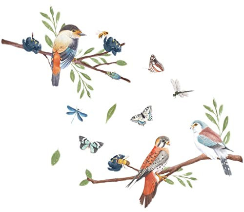 Sticker Mural Toilettes Sticker Wc Stickers Toilette 61*52 Cm Amovible Stickers Muraux Fleurs Oiseaux Autocollants De Toilette Salle De Bains Toilette Étanche Couverture De Toilette Idées Décoration C