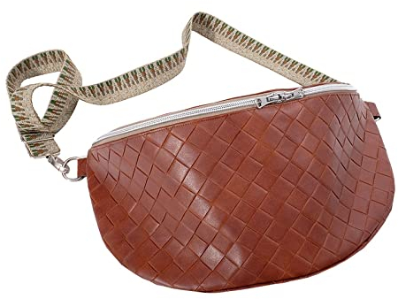 Nähset/Stoffpaket Tasche Tarika - geflochtenes Kunstleder Braun