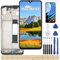 YHX-OU 6.53'' Negro + Marco Pantalla LCD para Xiaomi Poco M3 Redmi 9T M2010J19CG M2010J19CI ​Kit de Reparación de Pantalla Táctil Digitalizador con Herramientas + Vidrio Templado