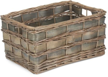 Red Hamper ST073/2 Wicker Unlined Medium Grey Scandi Storage Basket