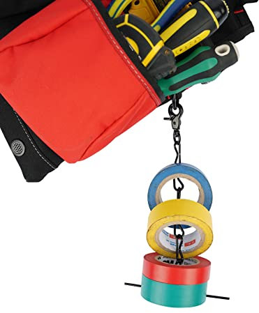 MELOTOUGH 1 cordon pour ceinture à outils, ceinture d'électricien, support de ruban adhésif avec porte-clés et mousqueton à gâchette, plaqué noir