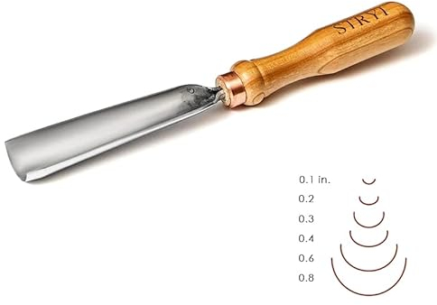 Stryi Wood Carving Gouge 0.8 Blade #9 Radial Profile - Deep Gouges, Rounded Chisel, Wood carving tools, Woodworking Gouge, Straight Hand Gouge For Soft and Hard Woods For Profi And Beginners G920