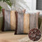 Kissenbezug 40x40 Braun Streifen Kissenbezüge Wasserdichte Kissenhülle Leinenoptik Modern Dekorative Kissenbezug Grau Braun Holzstreifen Vintage Couchkissen Bezug für Patio Garten Outdoor 2er Set