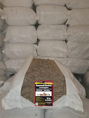 SAHAWA Baumwolleinstreu 20 Kg Vorratspack Baumwolle Einstreu Naturstreu